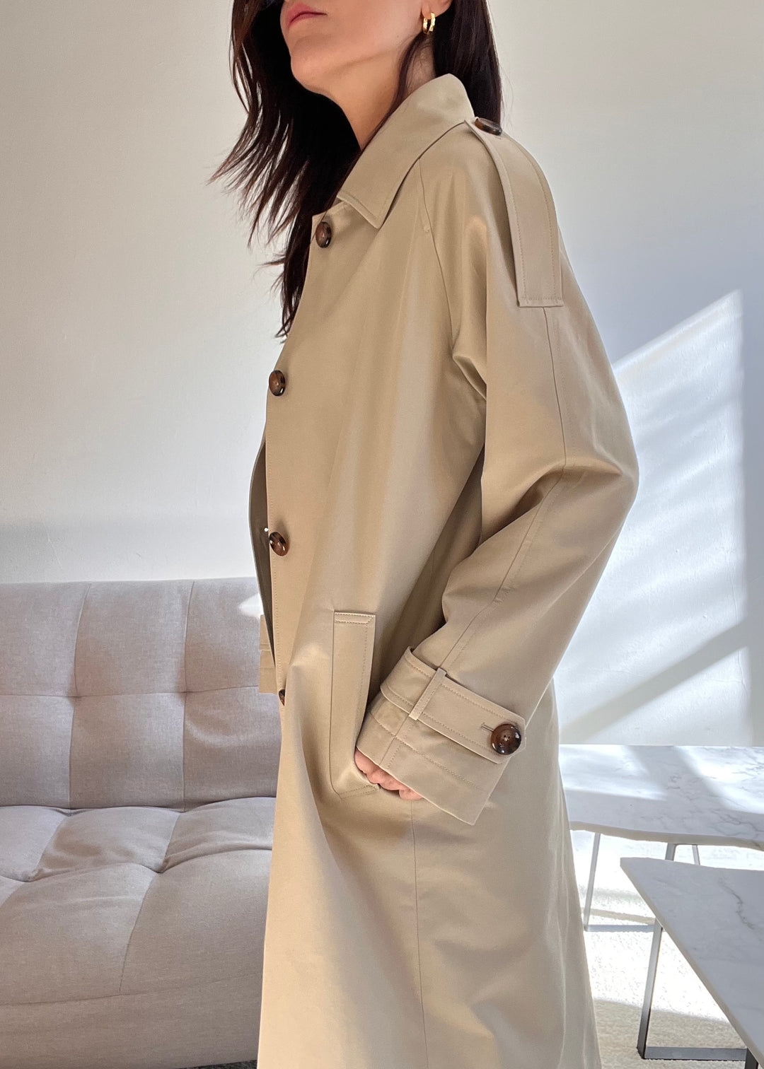 Beige Trench Coat - SERRANO