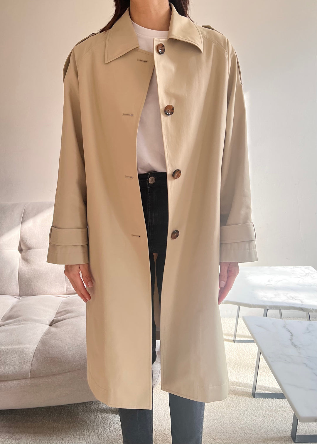 Beige trench coat SERRANO water repellent