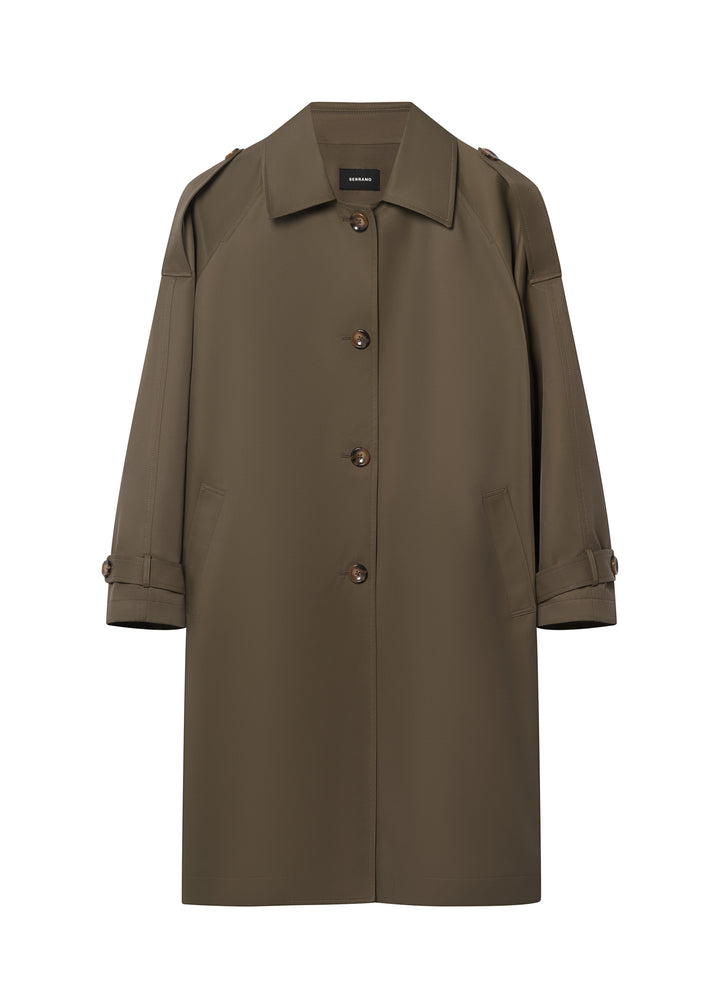 Olive green trench coat SERRANO