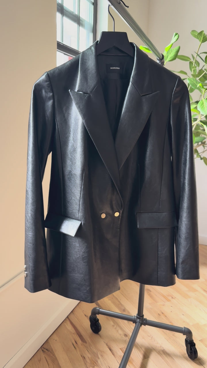 Black leather blazer