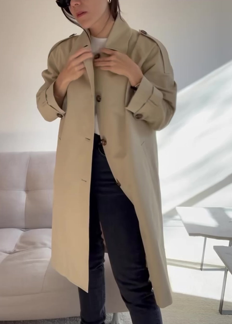 beige trench coat SERRANO