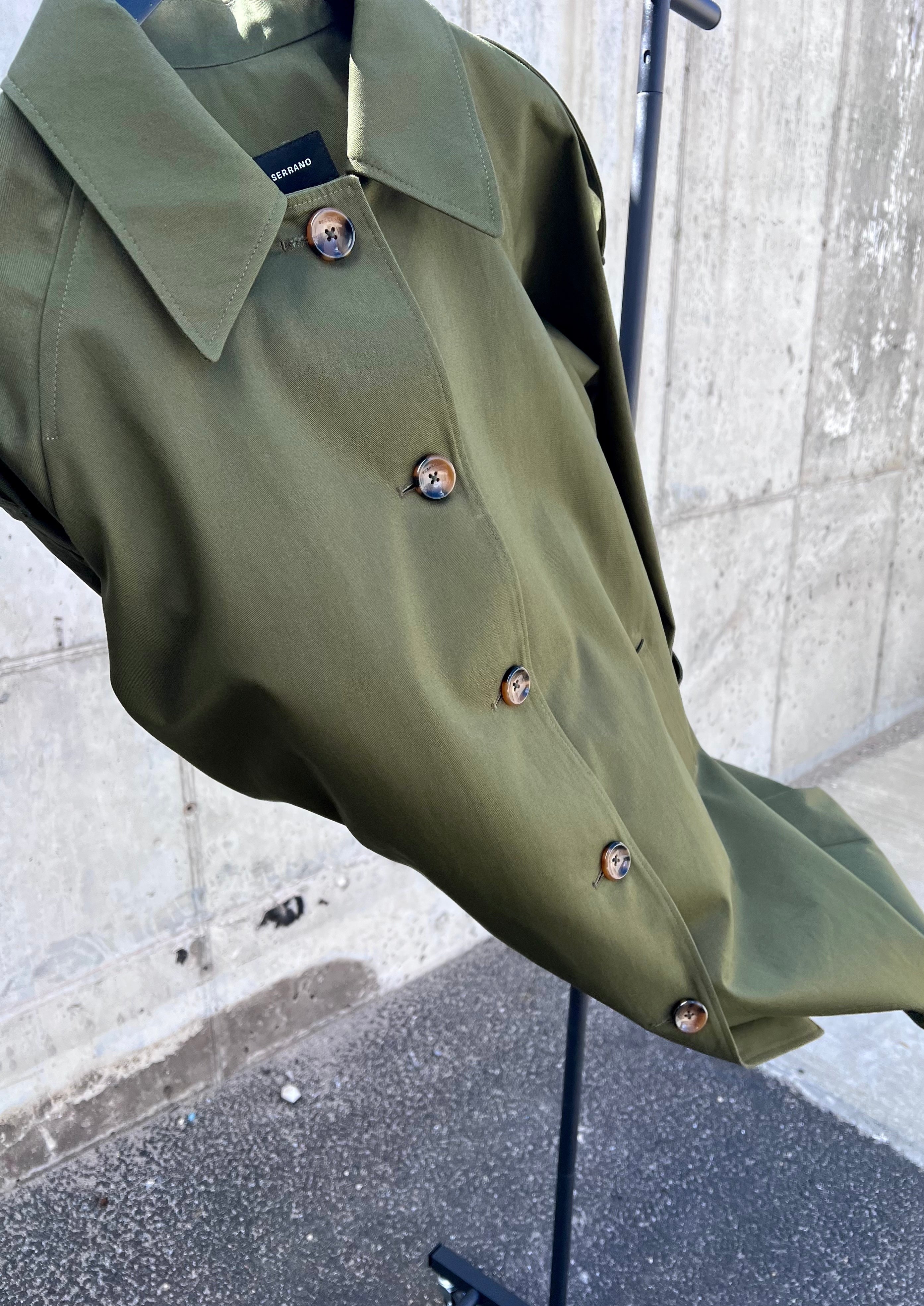 Olive green coat womens best sale